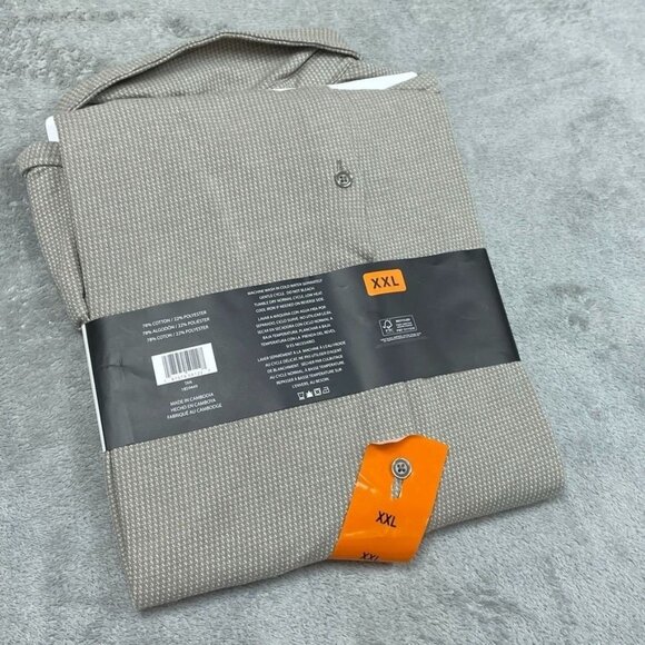 Buffalo David Bitton XXL Short Sleeve Shirt Relaxed Fit Tan a0423 - Picture 4 of 5